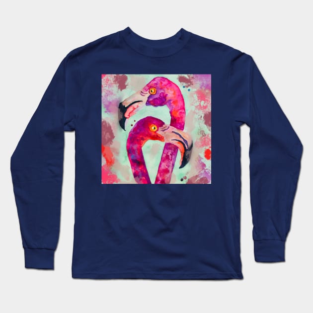 A pair of flamingos Long Sleeve T-Shirt by RJaneDesigns